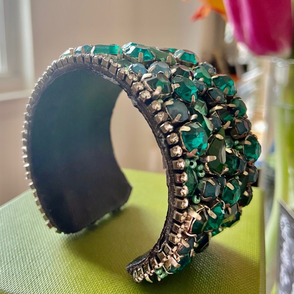 Emerald with turquoise cuff bracelet - Picture 5 of 8